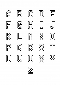 Coloriage enfant alphabet style informatique