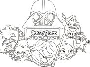 Coloriages Angry Birds Star Wars faciles pour enfants