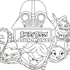 Coloriages d'Angry Birds Star Wars à imprimer pour enfants