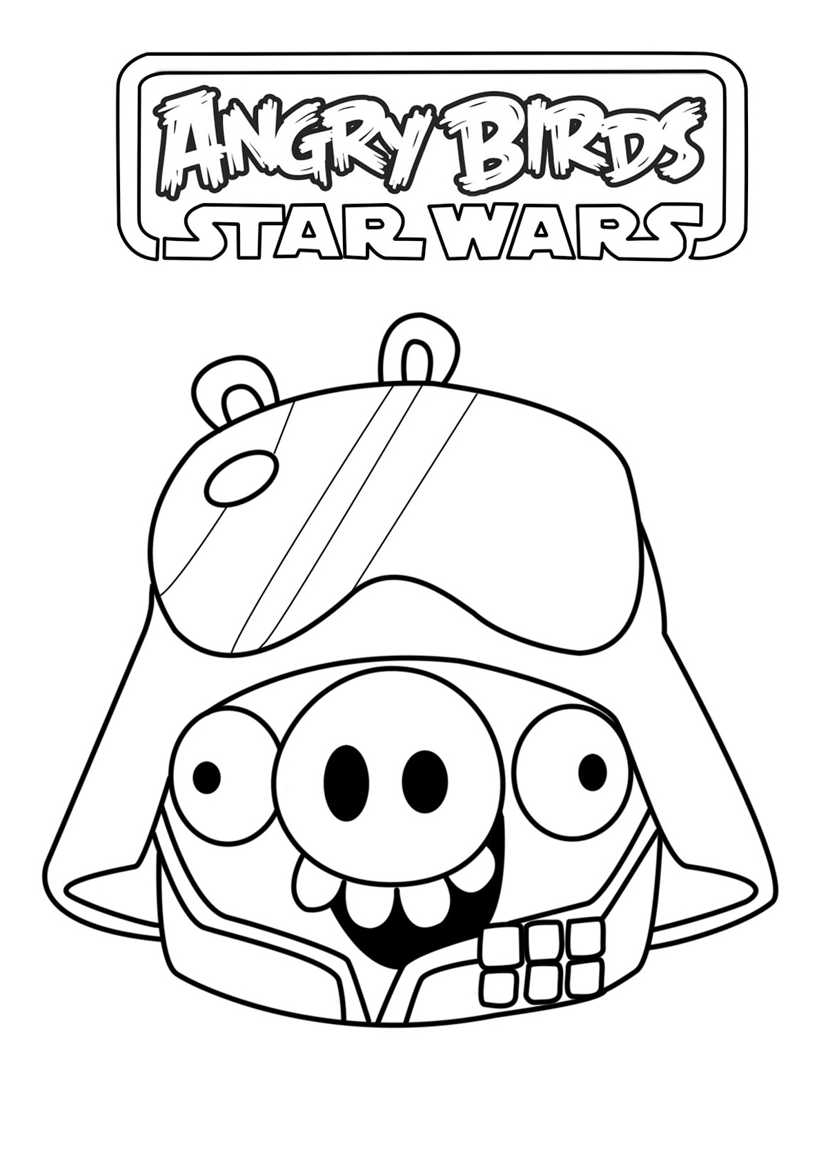 Coloriage d'un cochon dans Angry Birds Star Wars