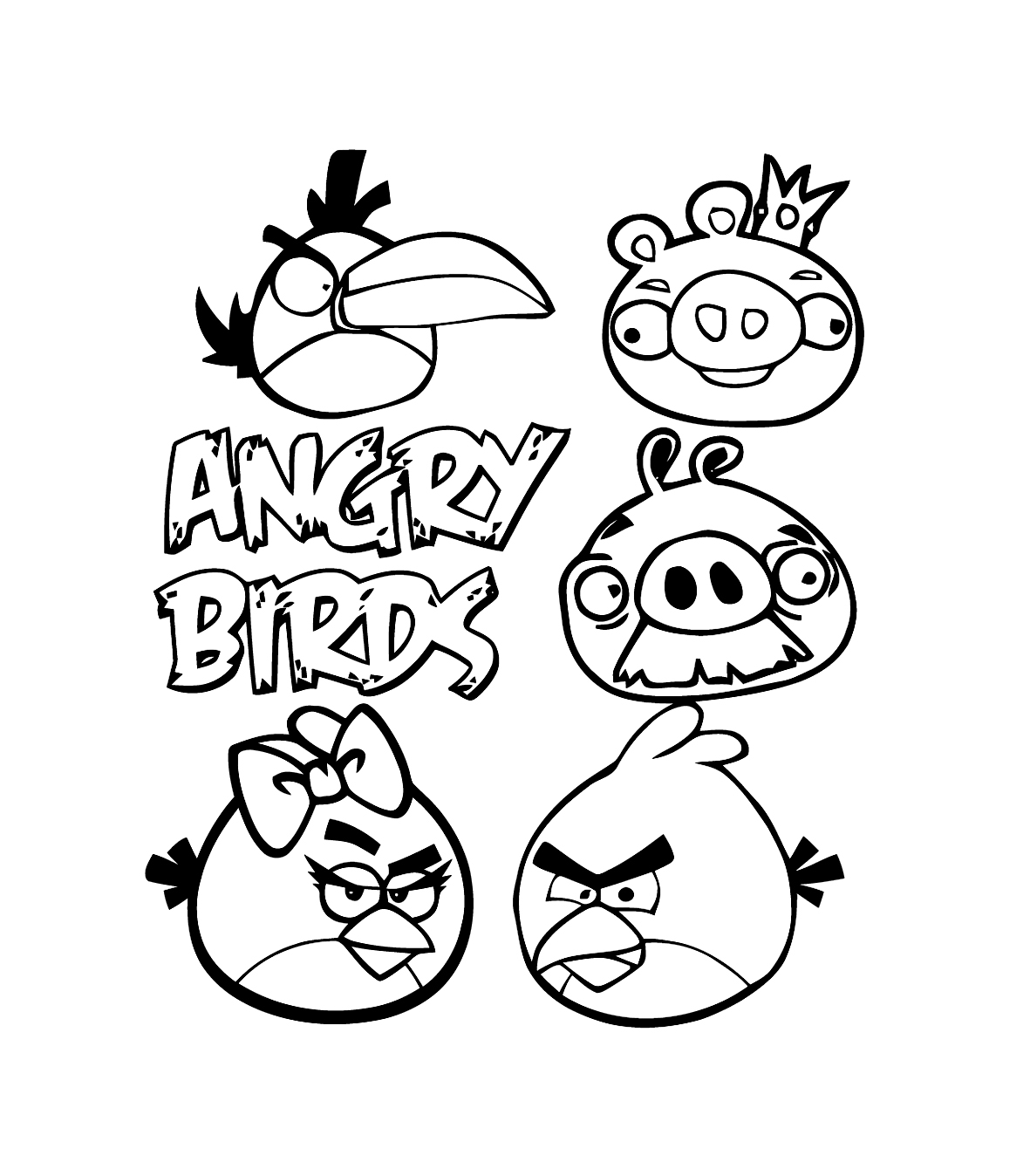 Simple coloriage de Angry birds pour enfants