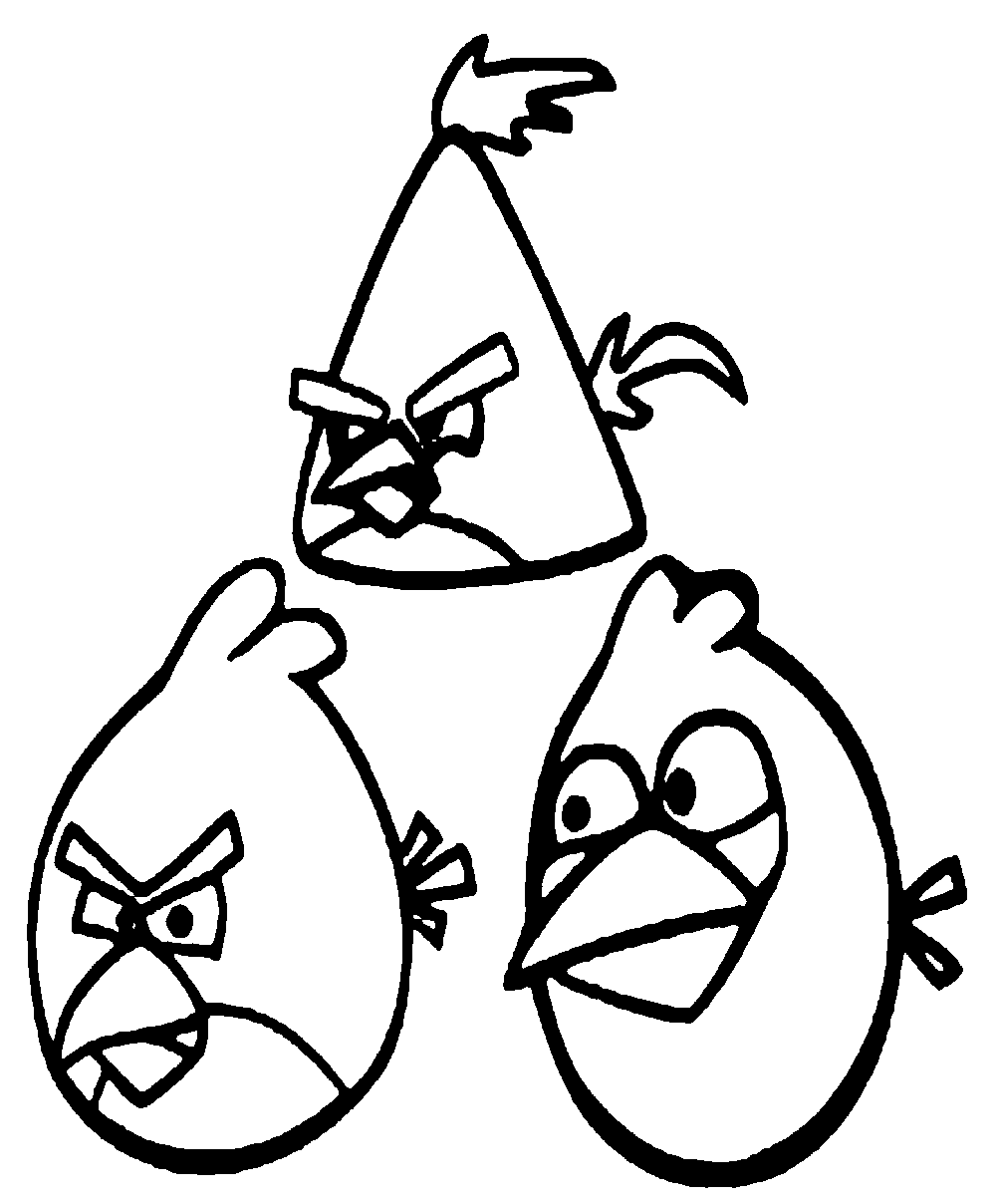 Simple coloriage de Angry birds pour enfants