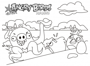 Coloriage de Angry birds gratuit à colorier