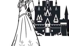 Coloriages Anna (La reine des neiges) faciles pour enfants