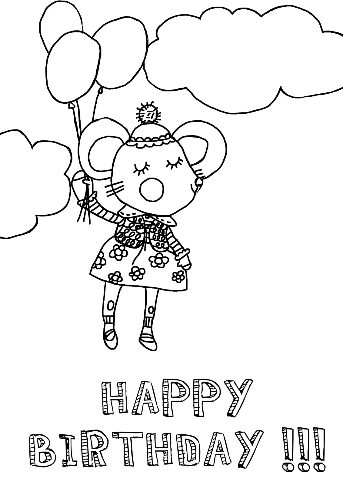 Dessin de Anniversaire gratuit à télécharger et colorier