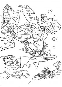 Coloriage de Aquaman à colorier pour enfants