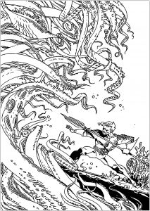 Dessin de Aquaman gratuit à imprimer et colorier