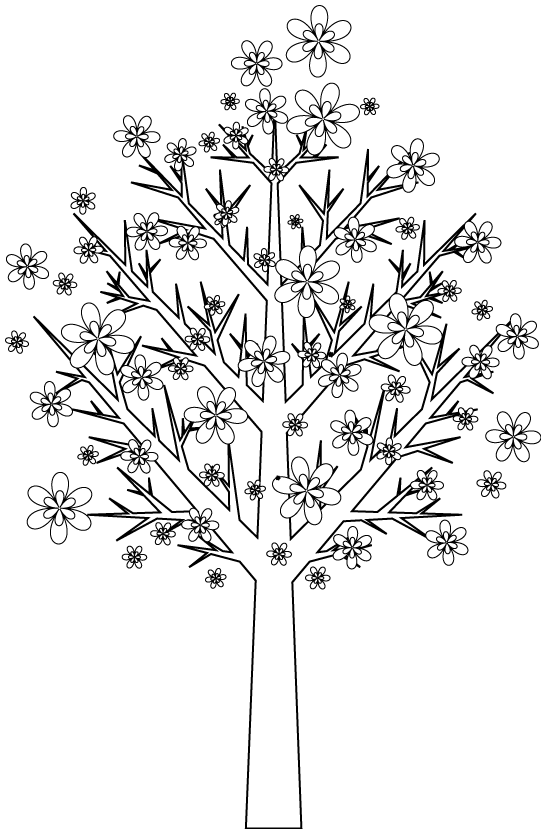 Un coloriage d'arbre facile