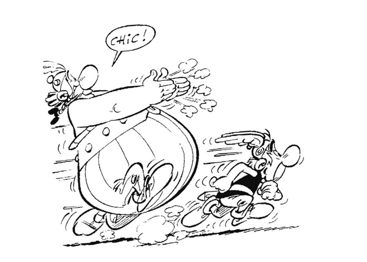 Coloriage pour enfants d'Asterix et Obelix