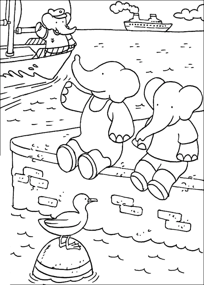 Coloriage de Babar à telecharger gratuitement