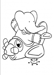 Dessin de Babar gratuit à imprimer et colorier