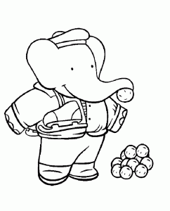 Dessin de Babar gratuit à télécharger et colorier