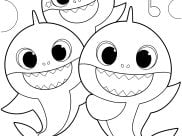 Coloriages Baby Shark faciles pour enfants