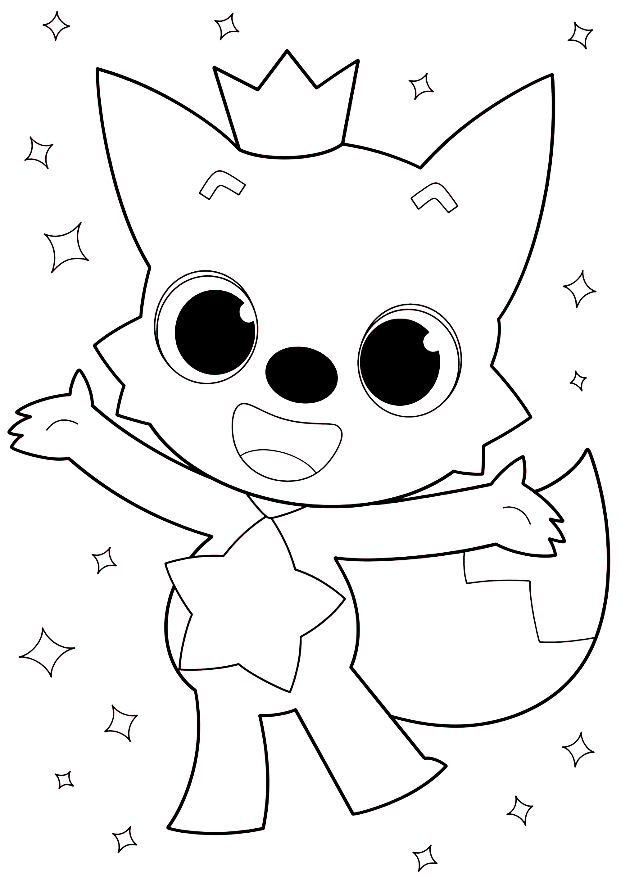 Pinkfong l'ami renard de Baby Shark - Coloriages de Baby Shark à imprimer