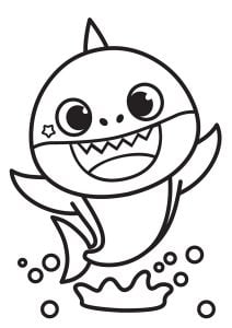 Coloriage simple de Baby Shark