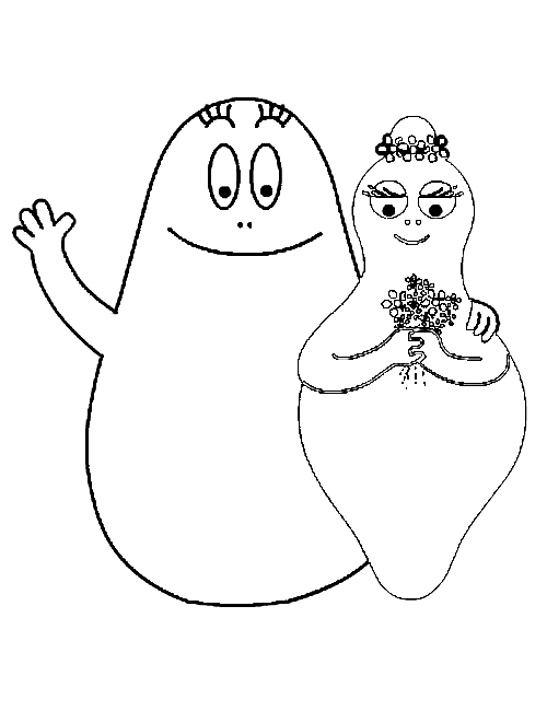 Super coloriage Barbapapas assez simple