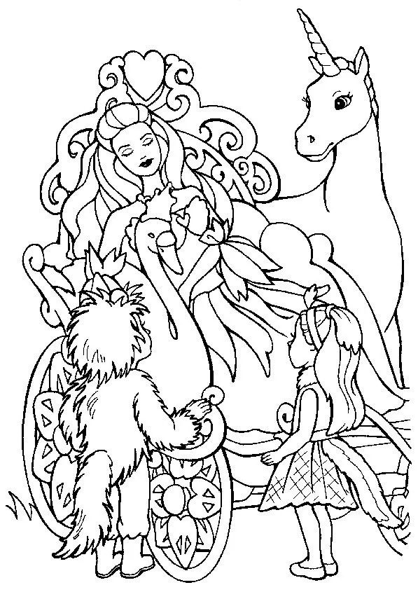 Coloriage de Barbie au bois dormant