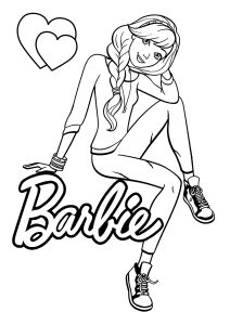 Simple coloriage de Barbie