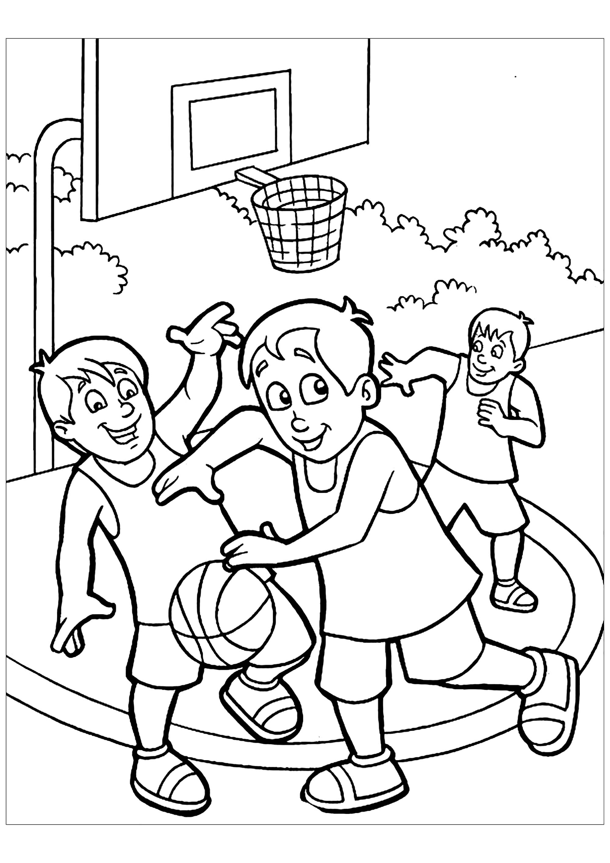 Coloriage amusant de basketball à imprimer et colorier