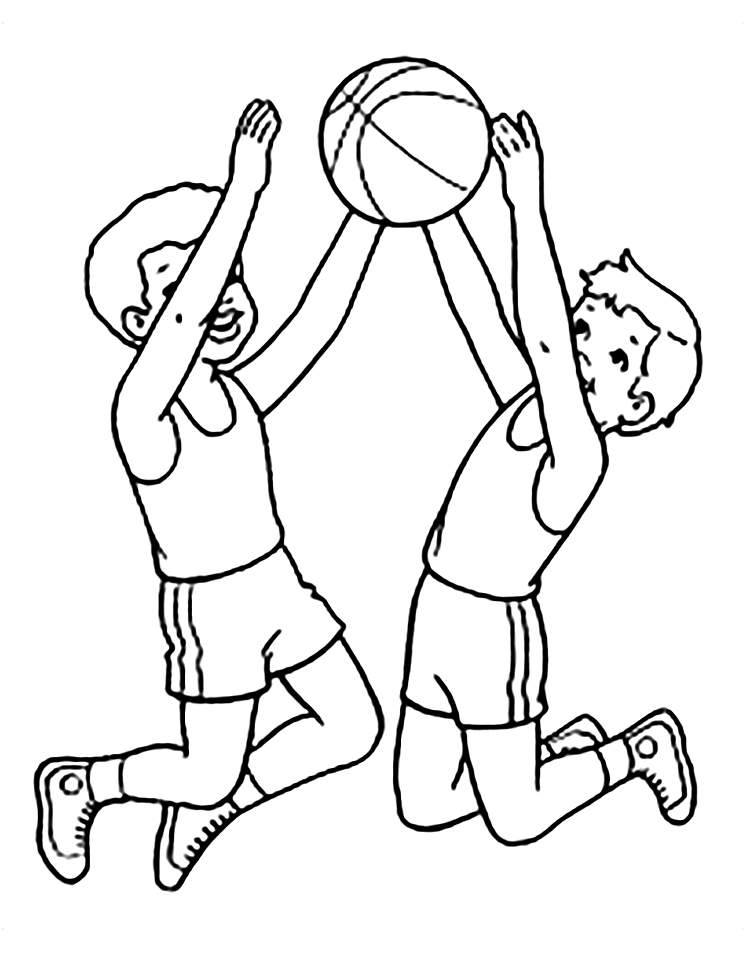Coloriage de basketball facile pour enfants
