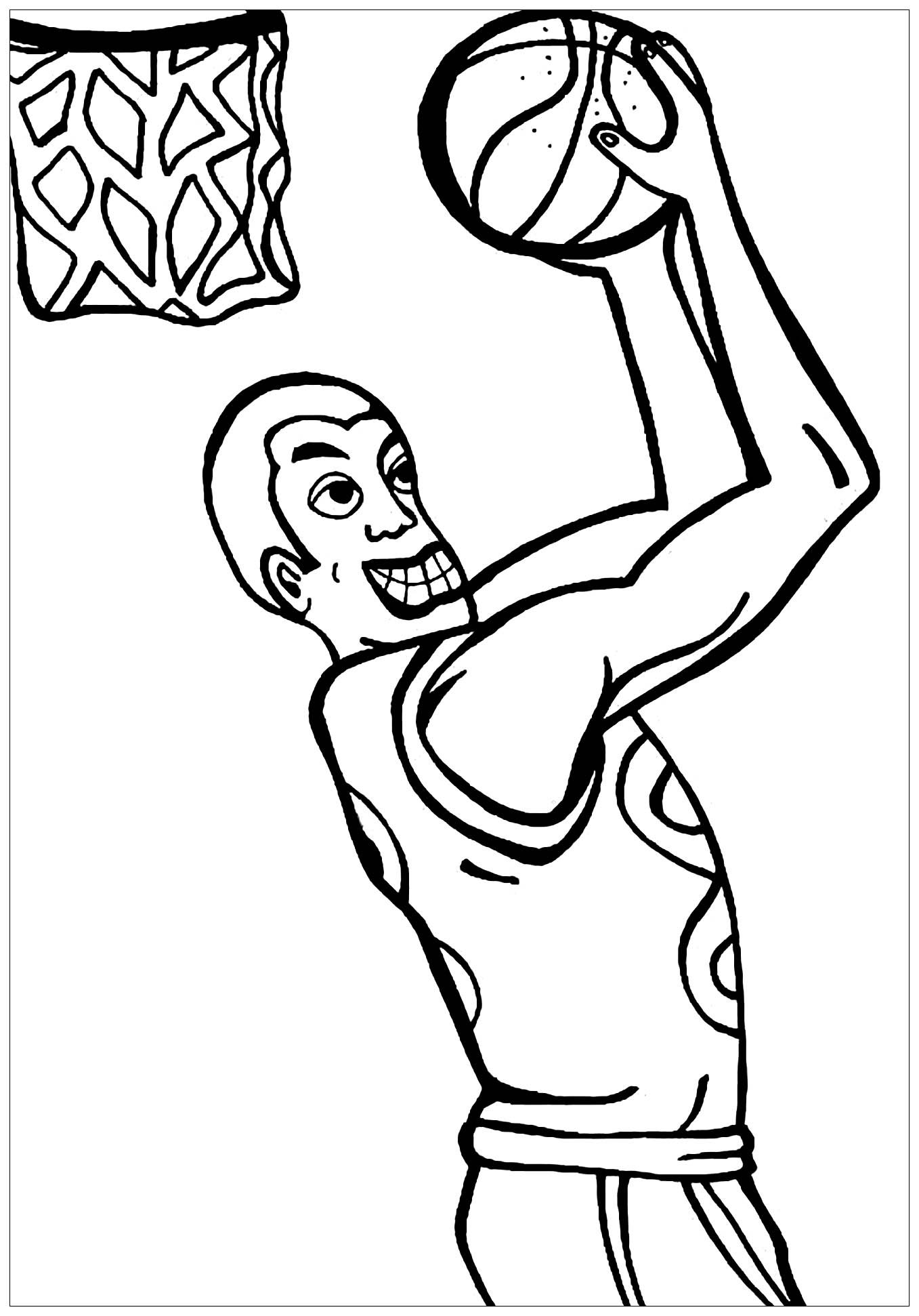 Coloriage de basketball à imprimer pour enfants