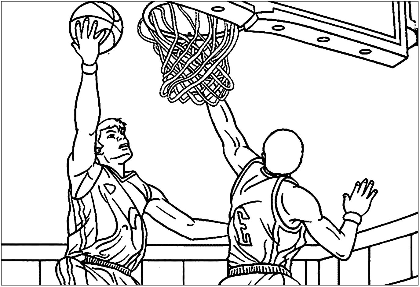 Coloriage amusant de basketball à imprimer et colorier