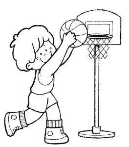 Dessin de basketball gratuit à télécharger et colorier