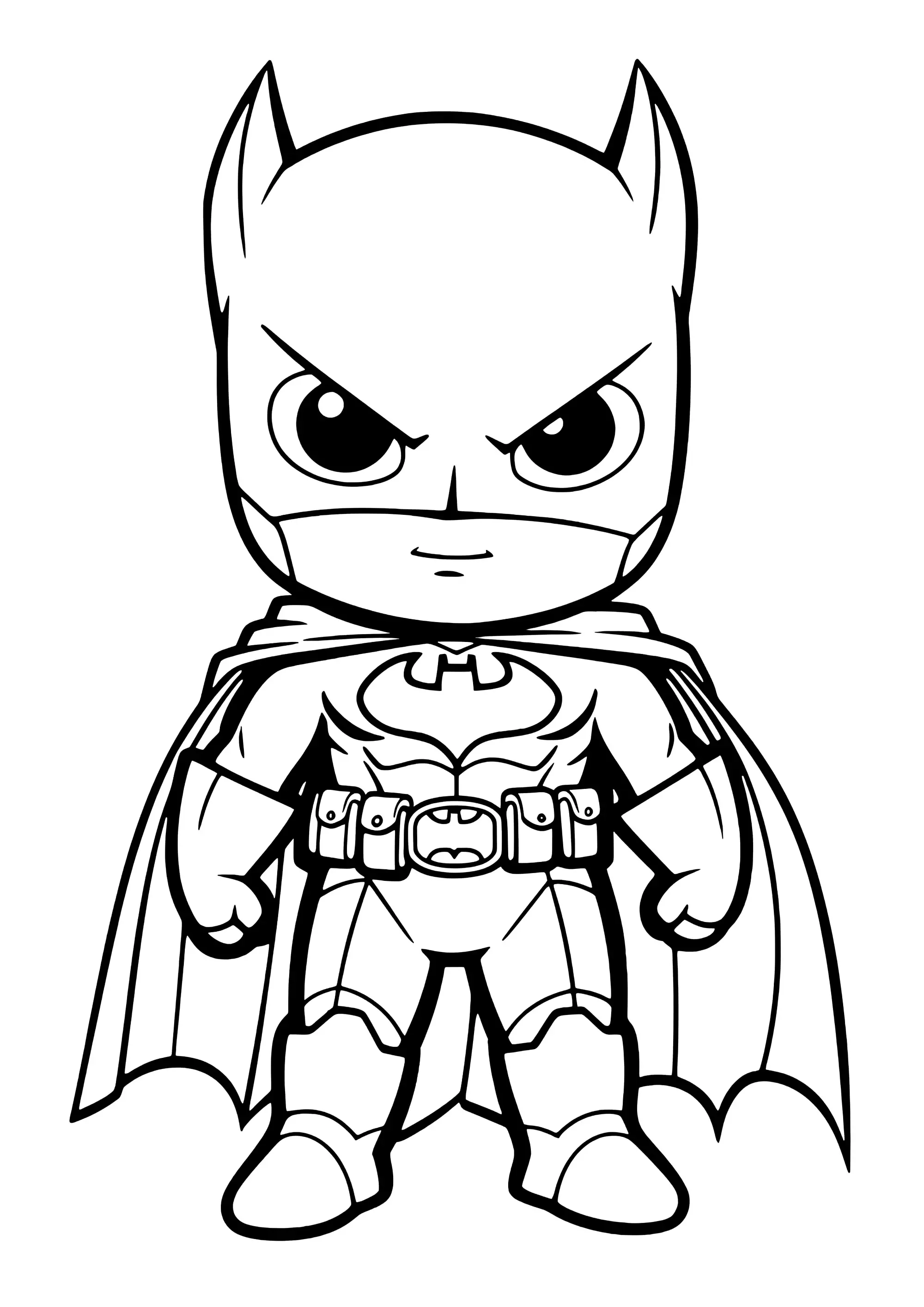 Batman mode dessin animé (Coloriage à imprimer pour enfants)