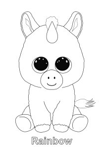 Rainbow (Licorne) : coloriage très simple