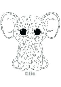 Elie (Éléphant), avec tâches (Coloriage de Beanie Boo)