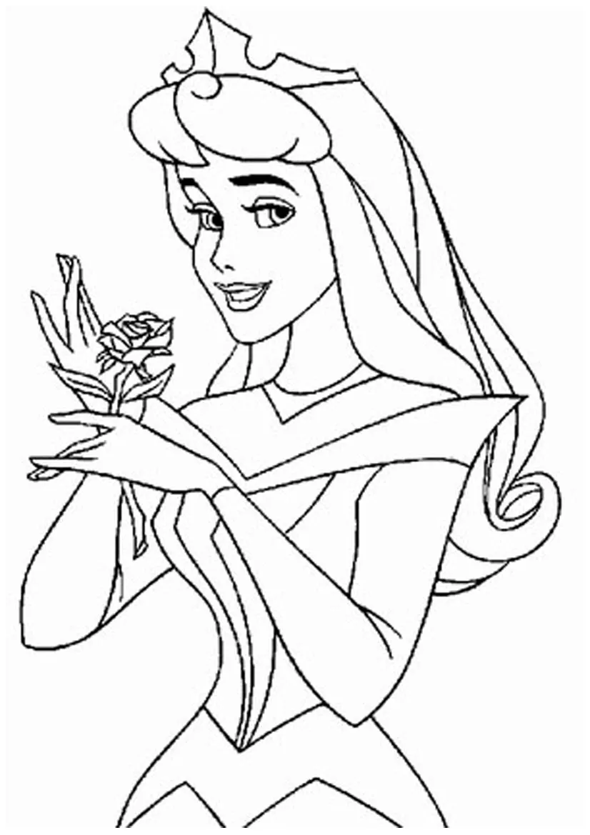 Coloriage de La Belle au bois dormant à imprimer gratuitement (La Belle au Bois Dormant (Aurore))