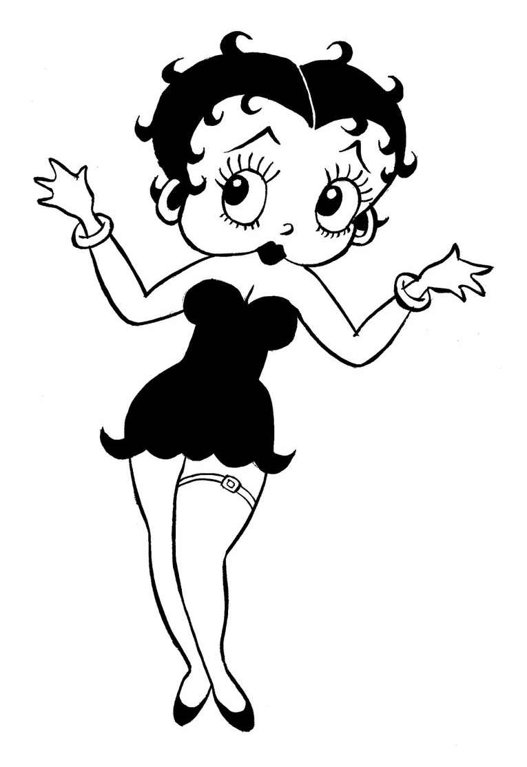 Dessin de Betty Boop à imprimer & colorier