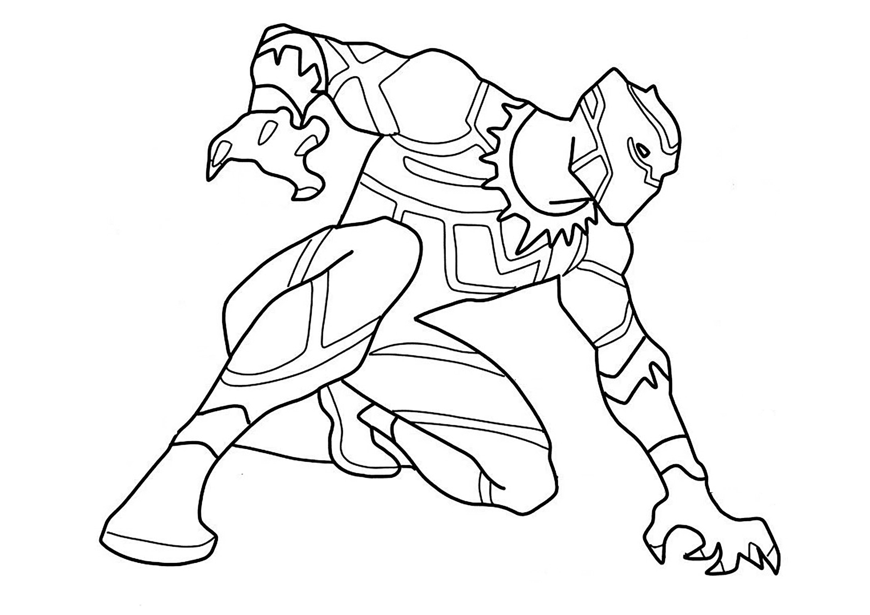 Black Panther acroupi - Coloriages de Black Panther à imprimer