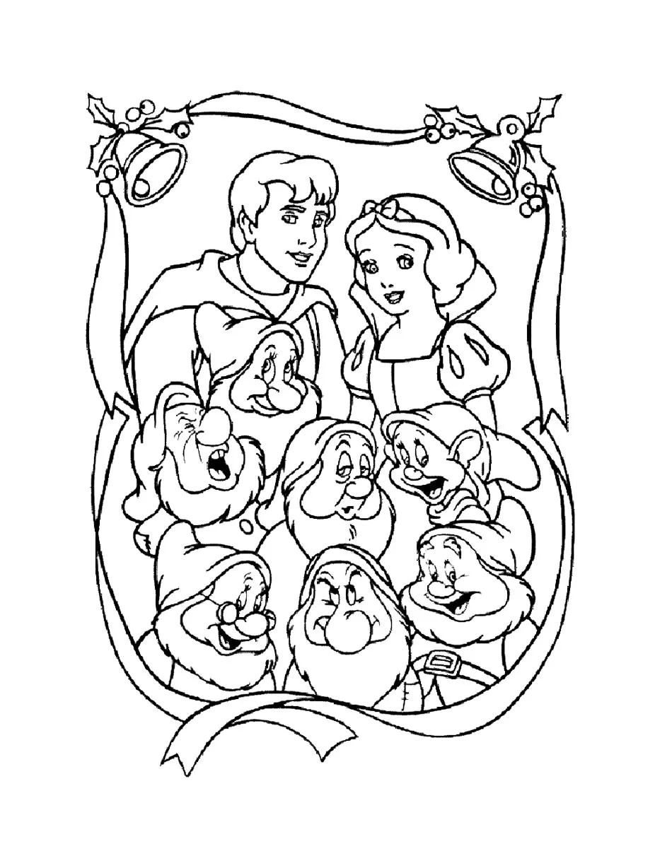 Blanche neige - 1 (Coloriage de Blanche-Neige et les Sept Nains à imprimer pour enfants)
