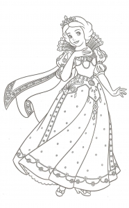 Coloriage de Blanche-Neige et les Sept Nains à imprimer pour enfants : Blanche-neige-4