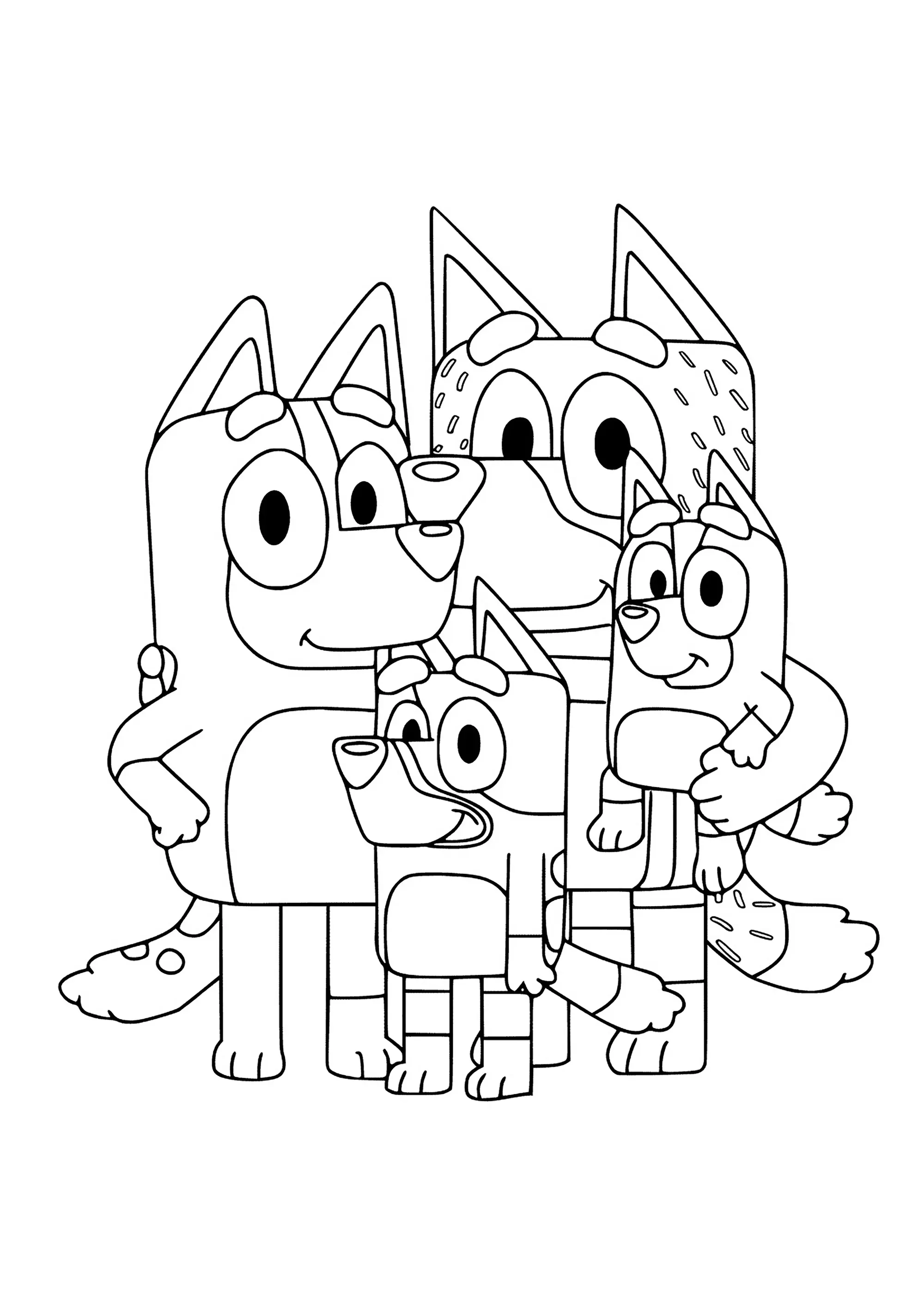 Personnages de Bluey à colorier
