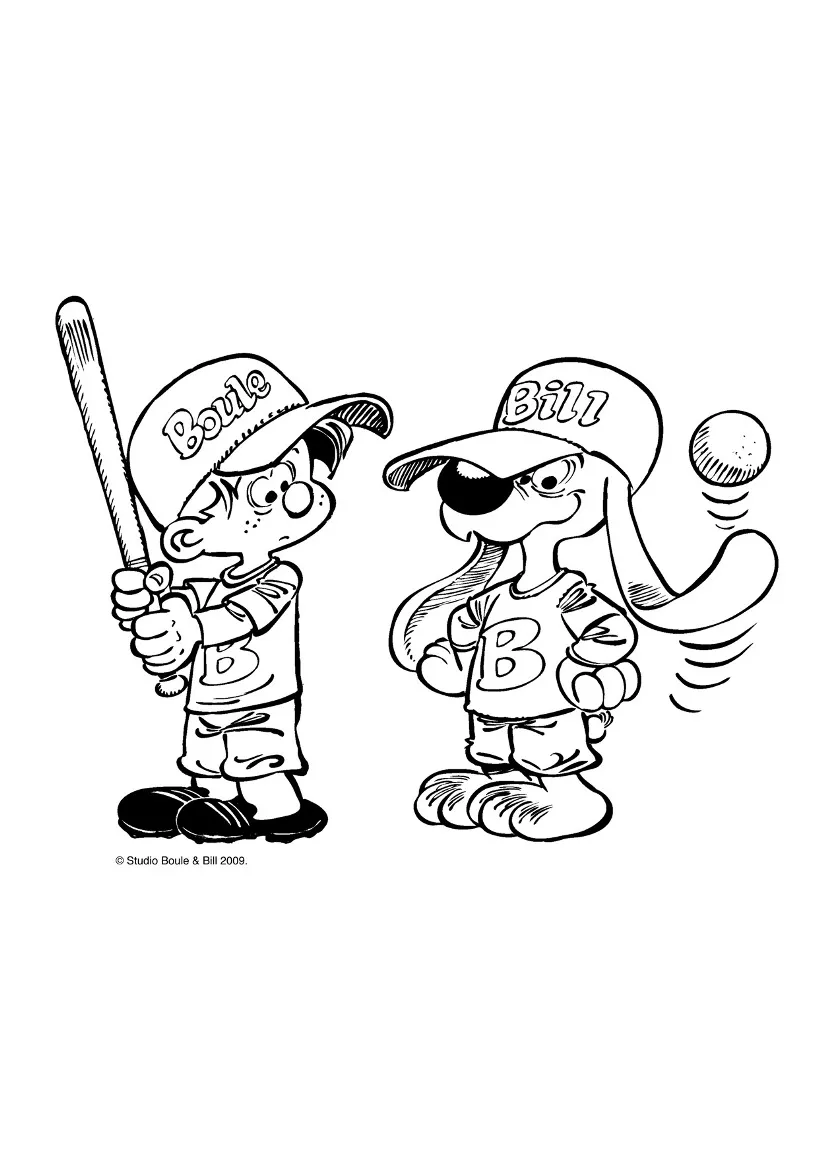 Coloriage de Boulle et Bill pour enfants (Boule et Bill)