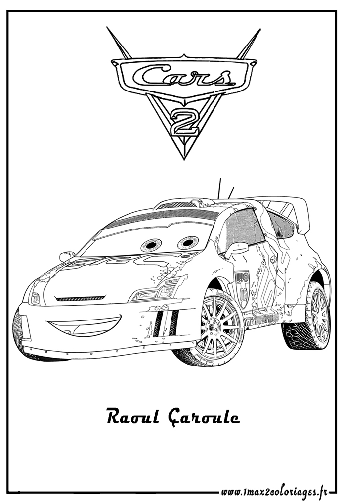 Raoul ça roule de Cars 2 à imprimer et colorier