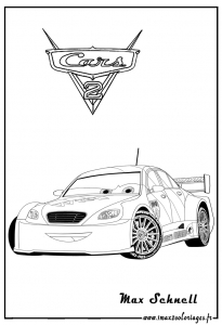 Coloriage de Cars 2 à imprimer pour enfants