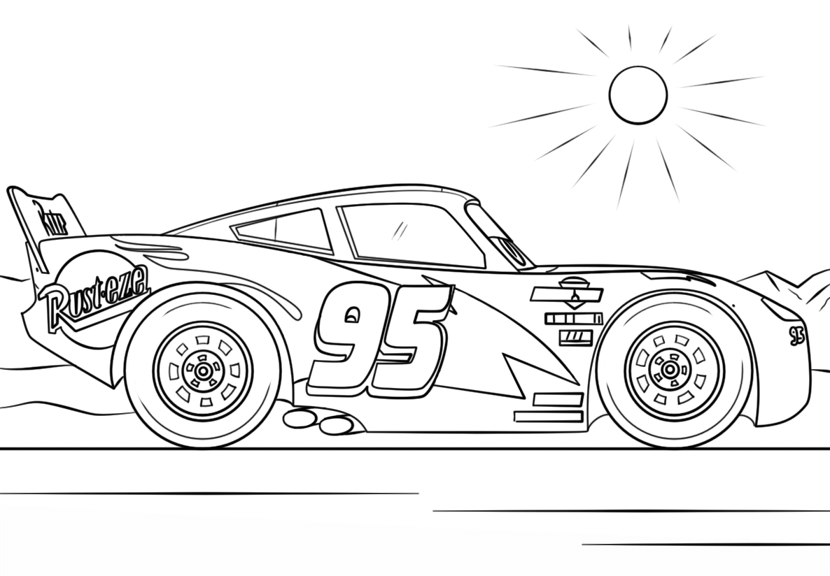 Coloriez ce beau coloriage de Cars 3 avec vos couleurs préférées