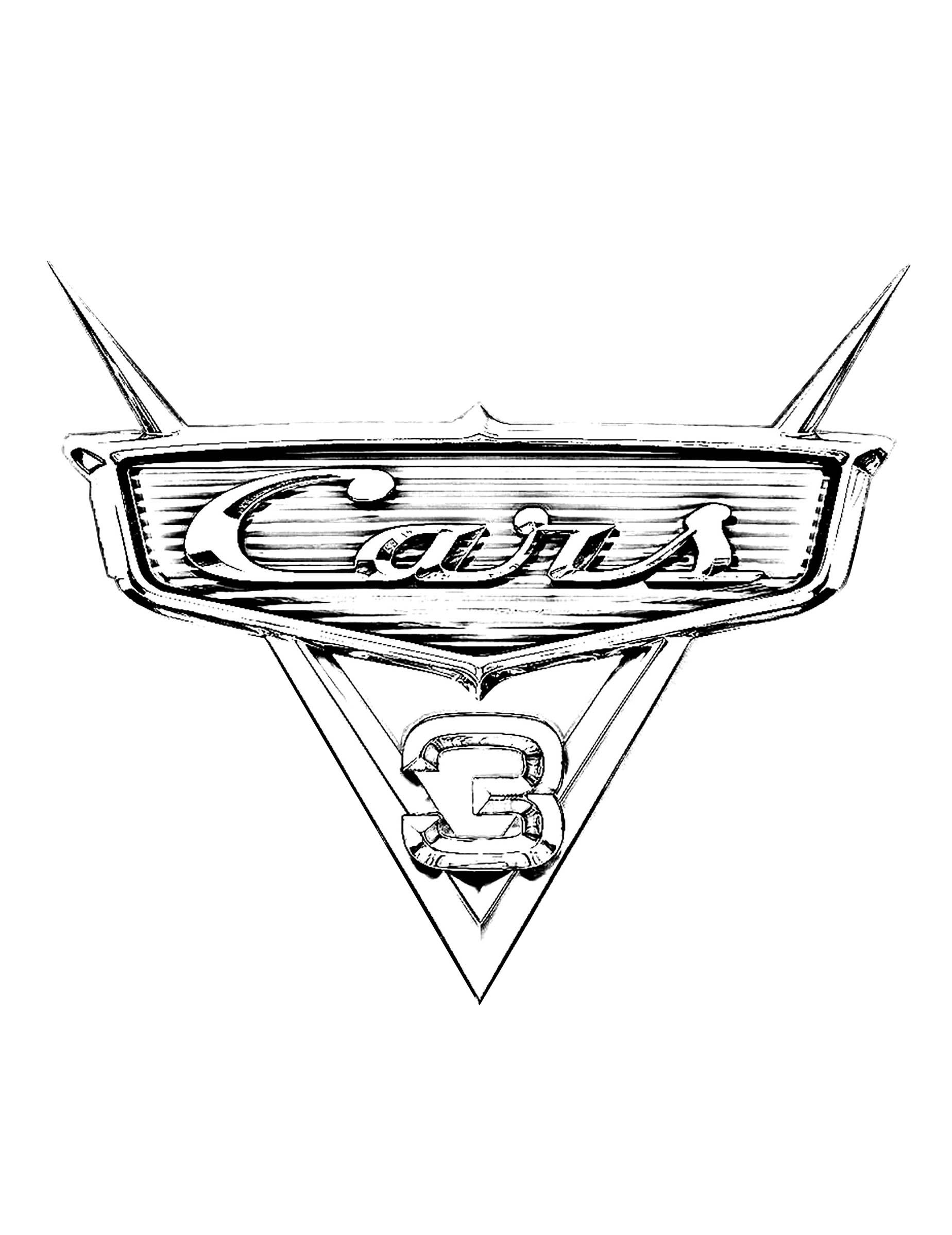 Coloriage amusant de Cars 3 à imprimer et colorier : Logo