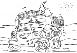 Coloriage de Cars 3 pour enfants : Miss Friter