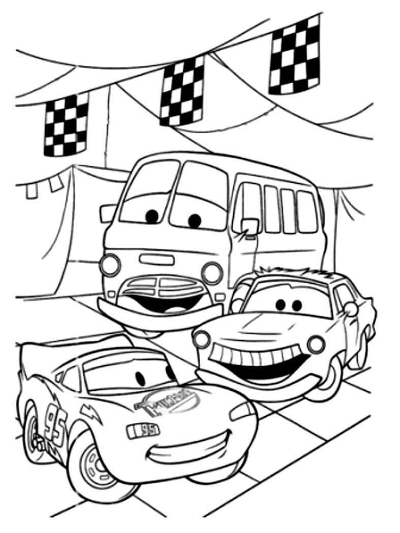 Simple coloriage de Cars pour enfants