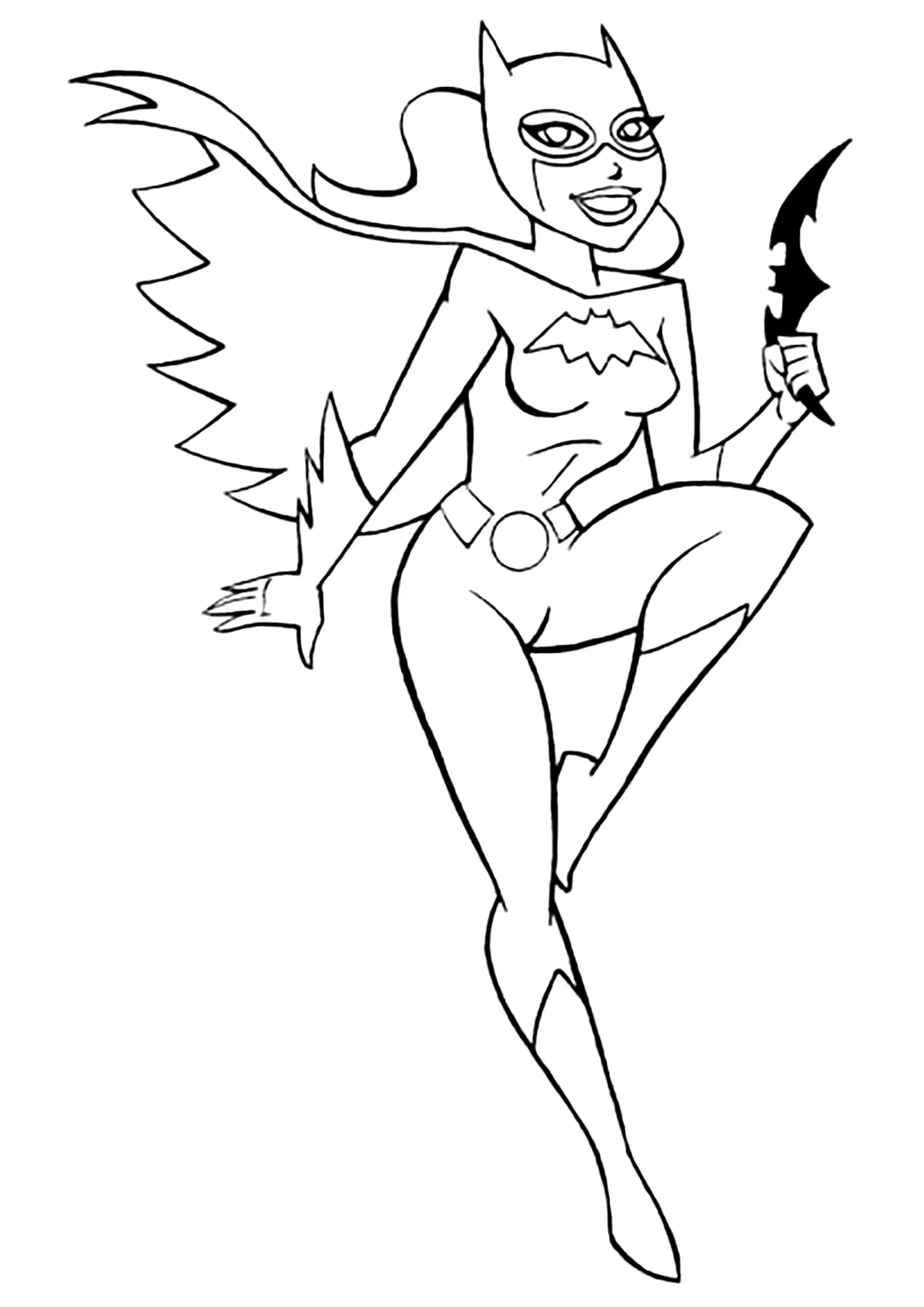 Catwoman a récupéré quelquechose de Batman ... (Coloriage à imprimer pour enfants)