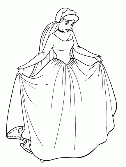 Simple dessin de Cendrillon à imprimer