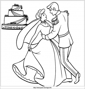 Coloriage de Cendrillon à imprimer