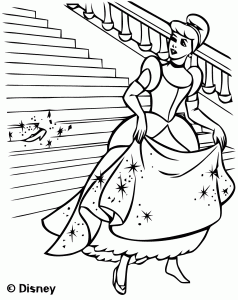 Coloriage de Cendrillon à imprimer gratuitement