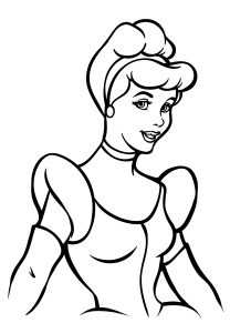 Cendrillon dans un coloriage pour les plus petits