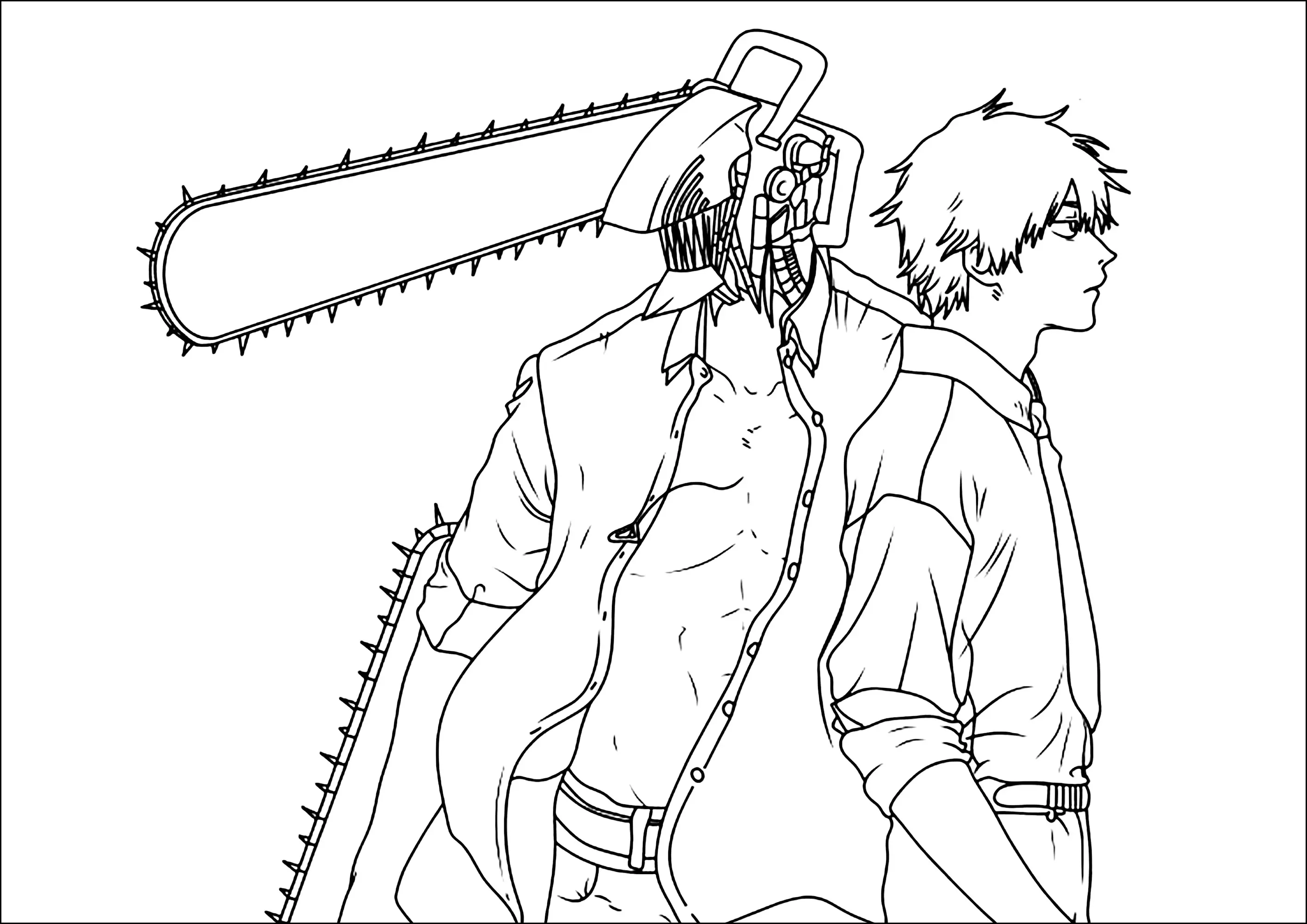 Chainsaw Man / Denji (Coloriage à imprimer pour enfants)