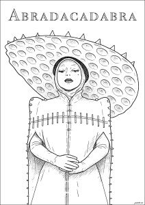 Coloriage inspiré par Lady Gaga dans le clip d'Abradacadabra (Coloriage de Chanteurs et chanteuses célèbres)